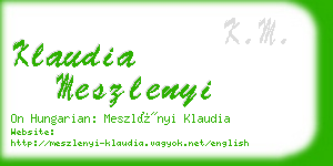 klaudia meszlenyi business card